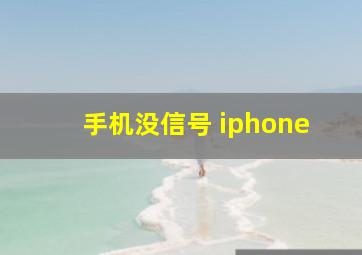 手机没信号 iphone